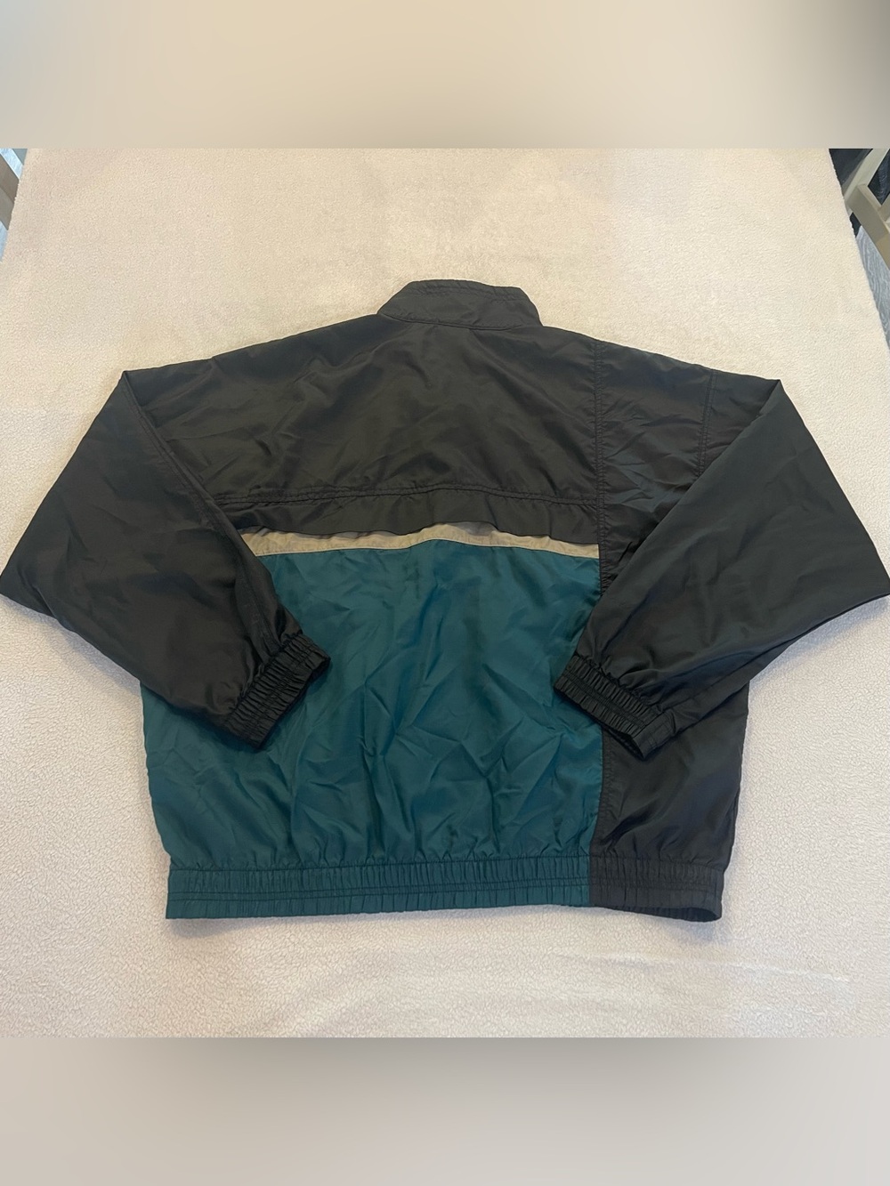 Vintage Nike Windbreaker Jacket Black Teal Colorblock Y2K Men’s M Hiking Gear - Picture 5 of 10